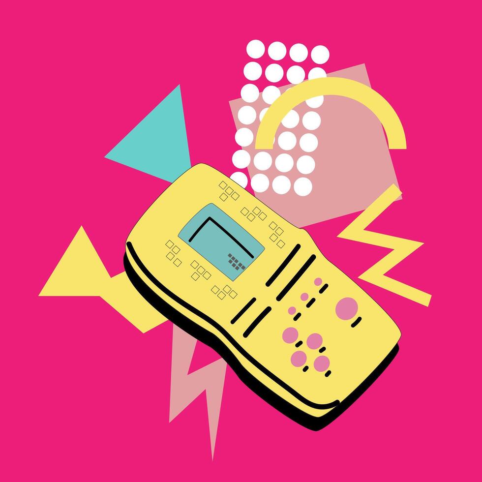 90s music background. Retro disco banner with y2k or 00s elements. vector