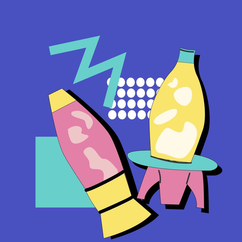 90s music background. Retro disco banner with y2k or 00s elements. vector