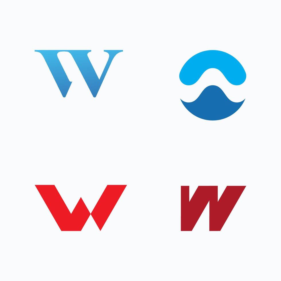 Initial letter W logo template vector
