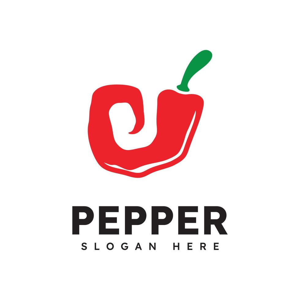 Spicy chili logo , red pepper logo icon template vector