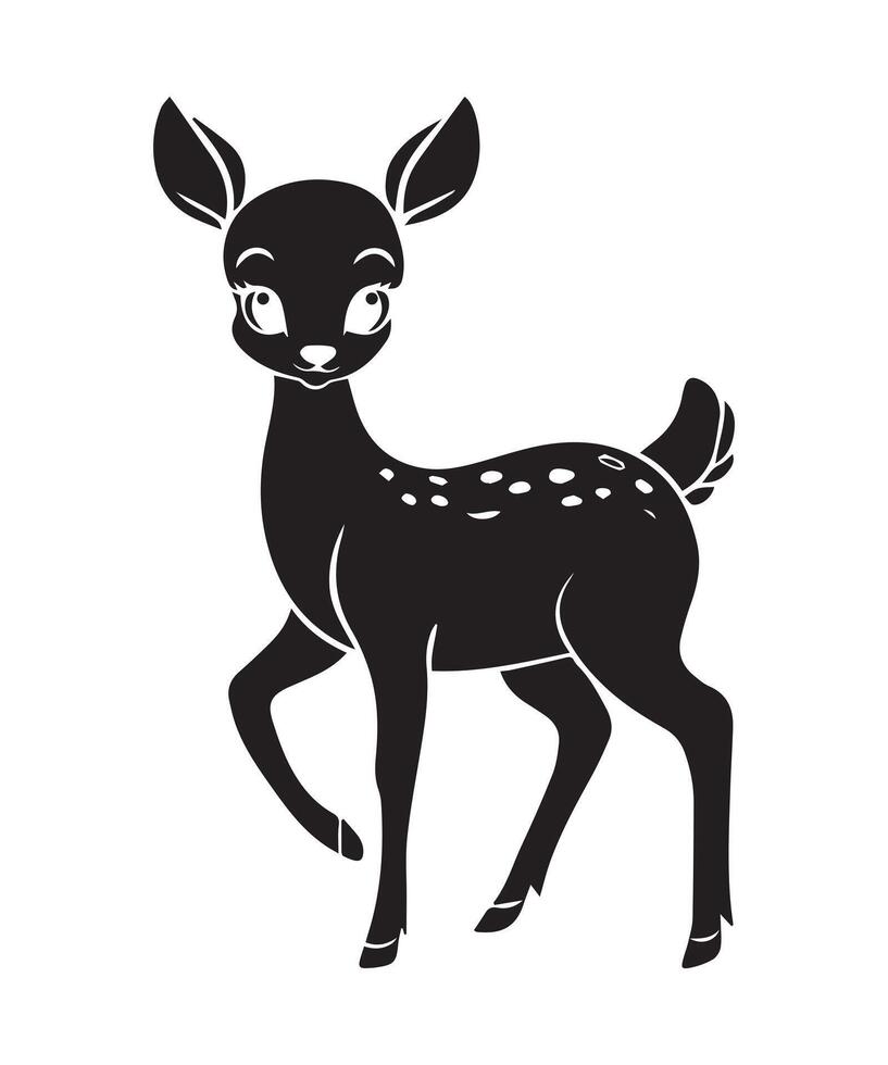 Graphic black silhouettes of wild deers vector