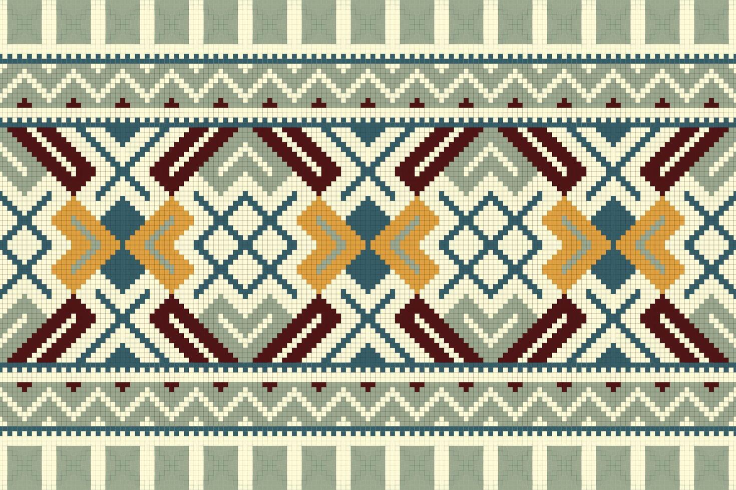 Ikat Damask Embroidery Background. Ikat Stripe Geometric Ethnic Oriental Pattern Traditional. Ikat Aztec Style Abstract Design for Print Texture,fabric,saree,sari,carpet. vector