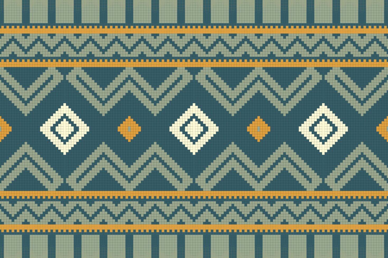 Motif Ikat Seamless Pattern Embroidery Background. Ikat Stripe Geometric Ethnic Oriental Pattern traditional.aztec Style Abstract design for Texture,fabric,clothing,wrapping,sarong. vector