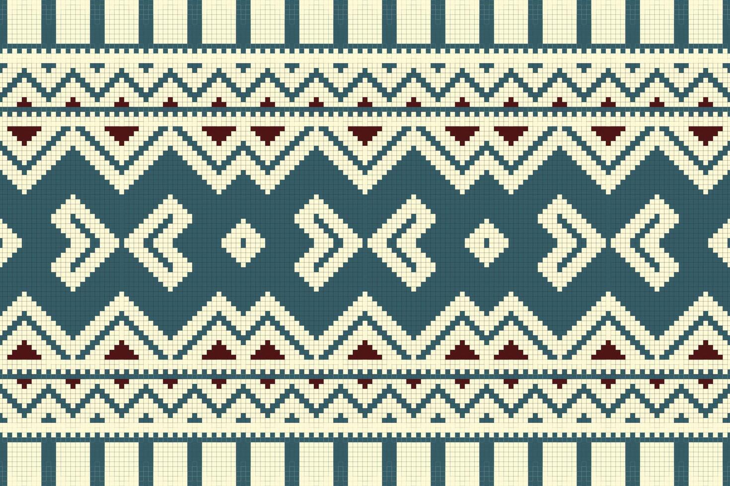 Ikat Damask Embroidery Background. Ikat Texture Geometric Ethnic Oriental Pattern Traditional. Ikat Aztec Style Abstract Design for Print Texture,fabric,saree,sari,carpet. vector