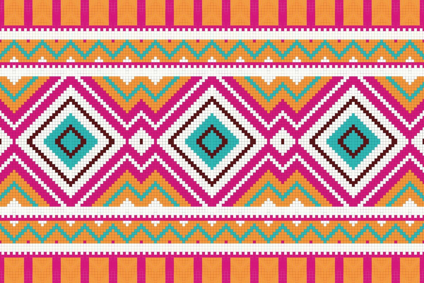 Ikat Fabric Paisley Embroidery Background. Ikat Floral Geometric Ethnic Oriental Pattern traditional.aztec Style Abstract illustration.design for Texture,fabric,clothing,wrapping,sarong. vector