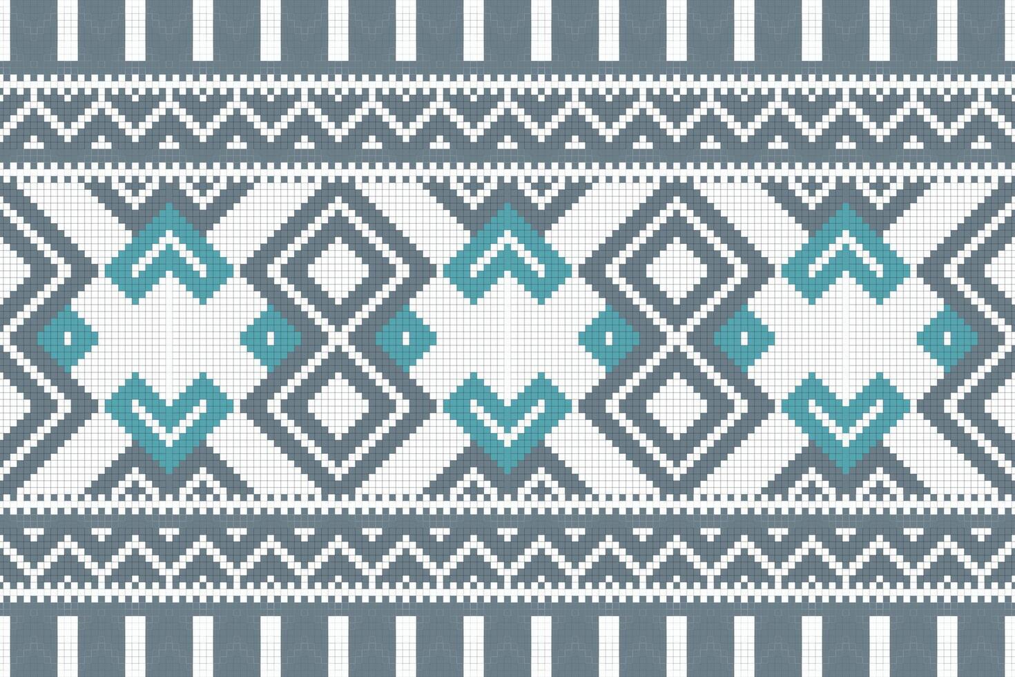 Motif Ikat Paisley Embroidery Background. Ikat Triangle Geometric Ethnic Oriental Pattern traditional.aztec Style Abstract illustration.design for Texture,fabric,clothing,wrapping,sarong. vector