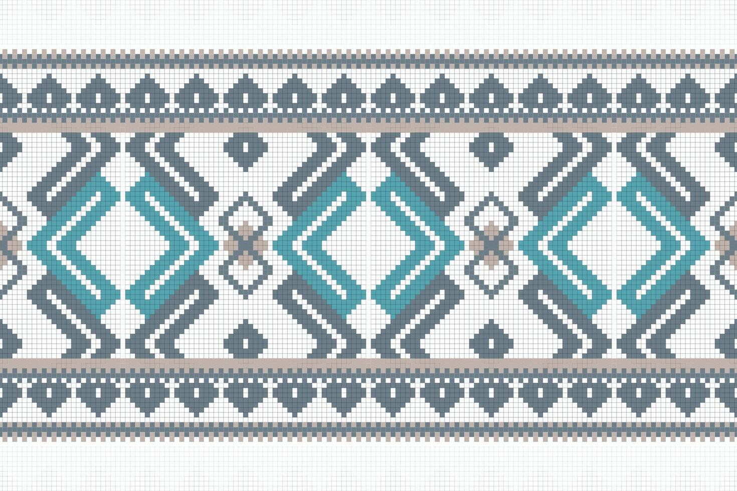 Motif Ikat Paisley Embroidery Background. Ikat Stripe Geometric Ethnic Oriental Pattern traditional.aztec Style Abstract illustration.design for Texture,fabric,clothing,wrapping,sarong. vector