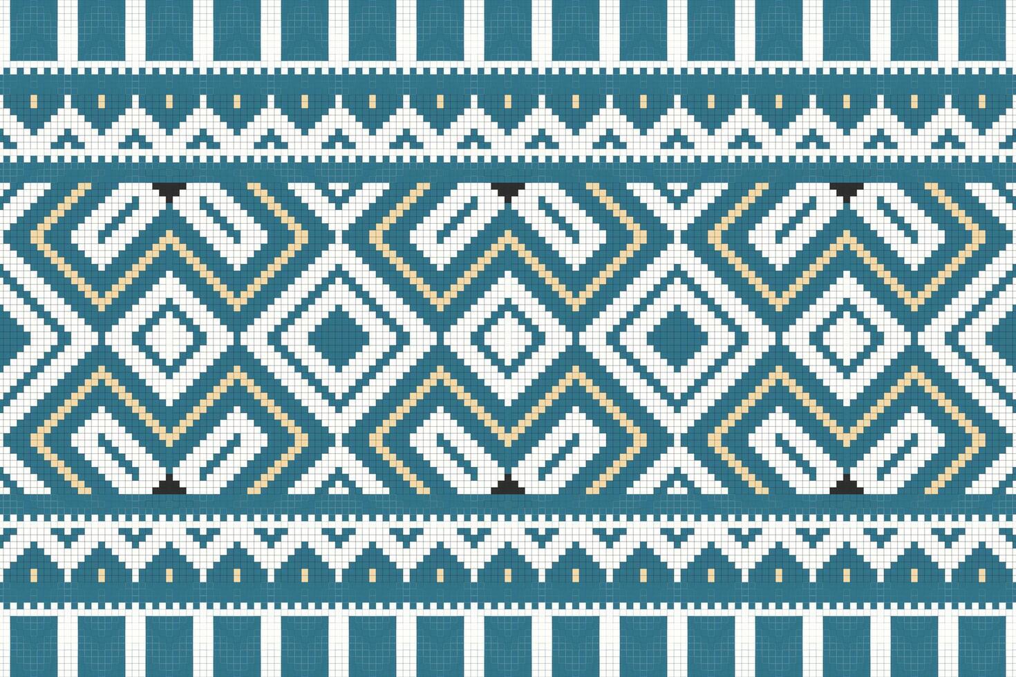 Ikat Paisley Pattern Embroidery Background. Ikat Stripe Geometric Ethnic Oriental Pattern Traditional. Ikat Aztec Style Abstract Design for Print Texture,fabric,saree,sari,carpet. vector