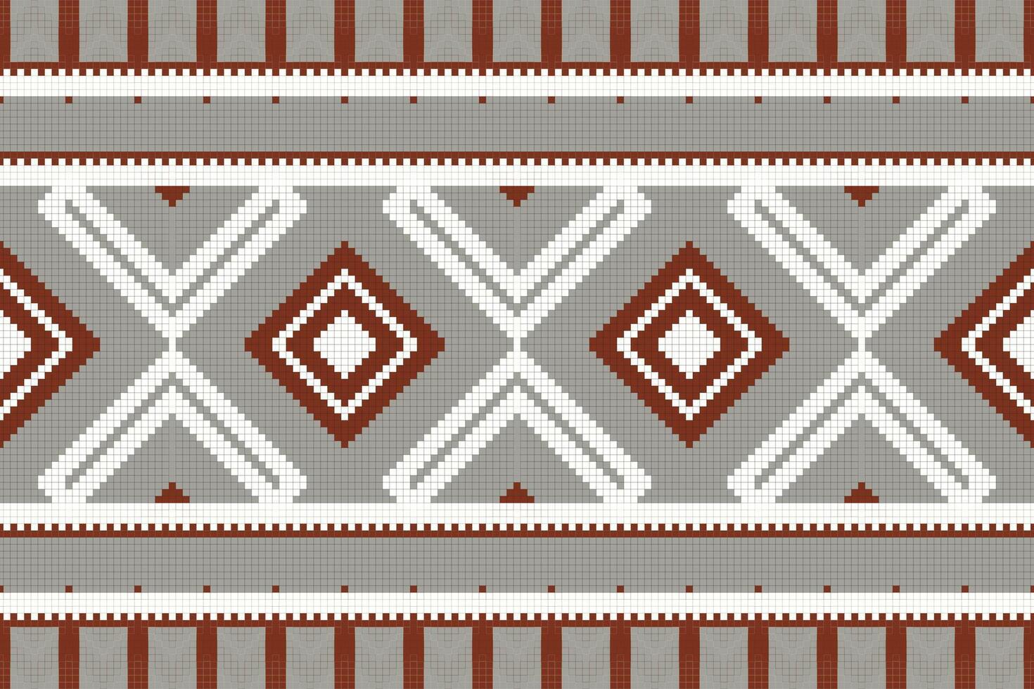 Ikat Damask Embroidery Background. Ikat Print Geometric Ethnic Oriental Pattern traditional.aztec Style Abstract illustration.design for Texture,fabric,clothing,wrapping,sarong. vector