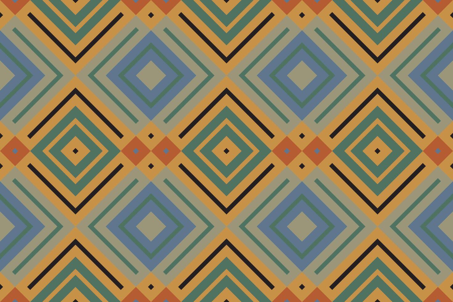 Ikat Damask Paisley Embroidery Background. Ikat Flower Geometric Ethnic Oriental Pattern traditional.aztec Style Abstract illustration.design for Texture,fabric,clothing,wrapping,sarong. vector
