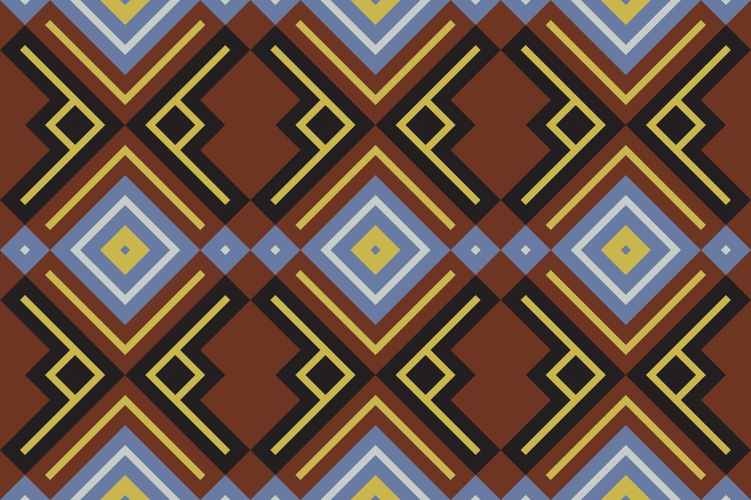 Ikat Damask Paisley Embroidery Background. Ikat Frame Geometric Ethnic Oriental Pattern traditional.aztec Style Abstract illustration.design for Texture,fabric,clothing,wrapping,sarong. vector