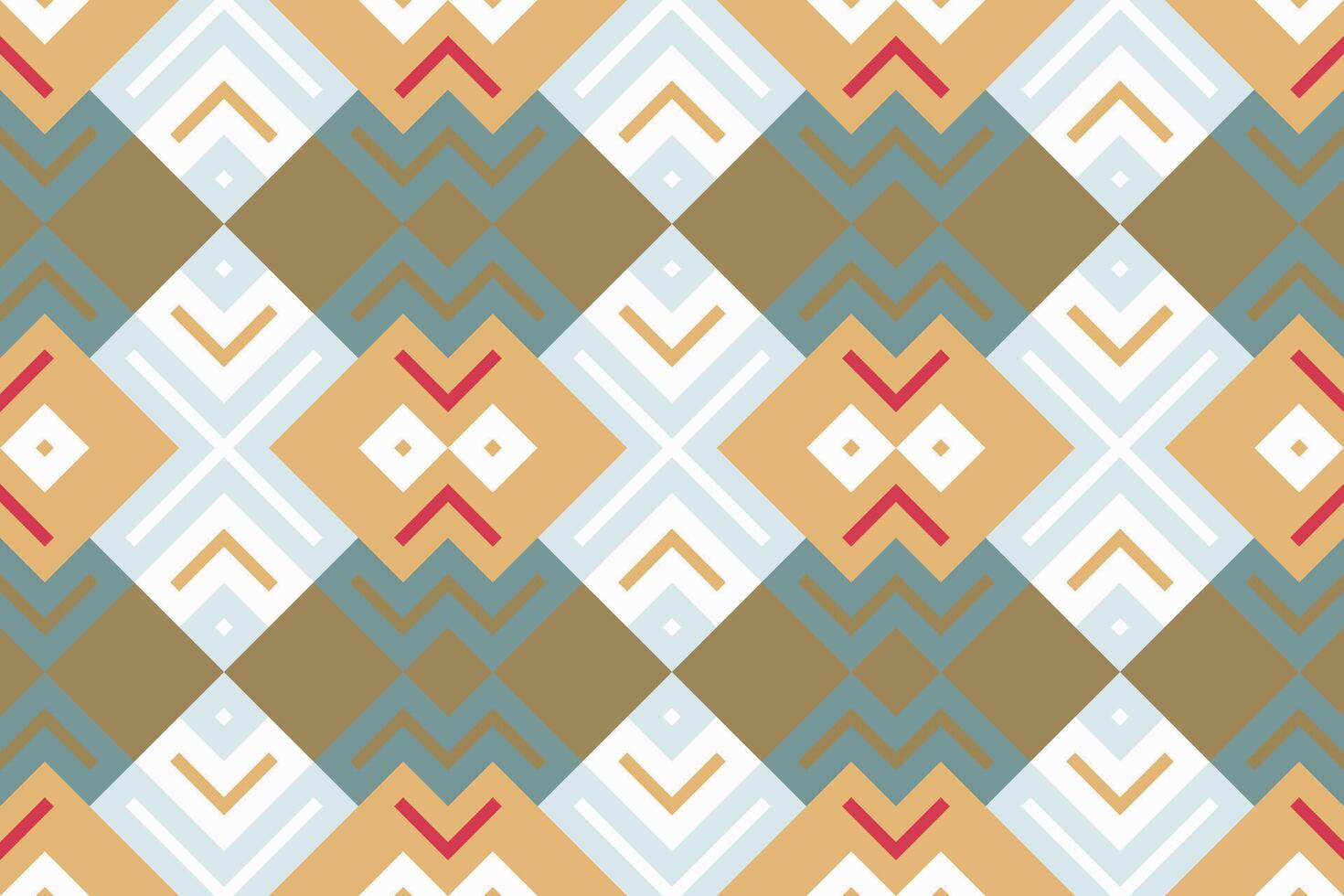 Ikat Damask Paisley Embroidery Background. Ikat Flower Geometric Ethnic Oriental Pattern traditional.aztec Style Abstract illustration.design for Texture,fabric,clothing,wrapping,sarong. vector