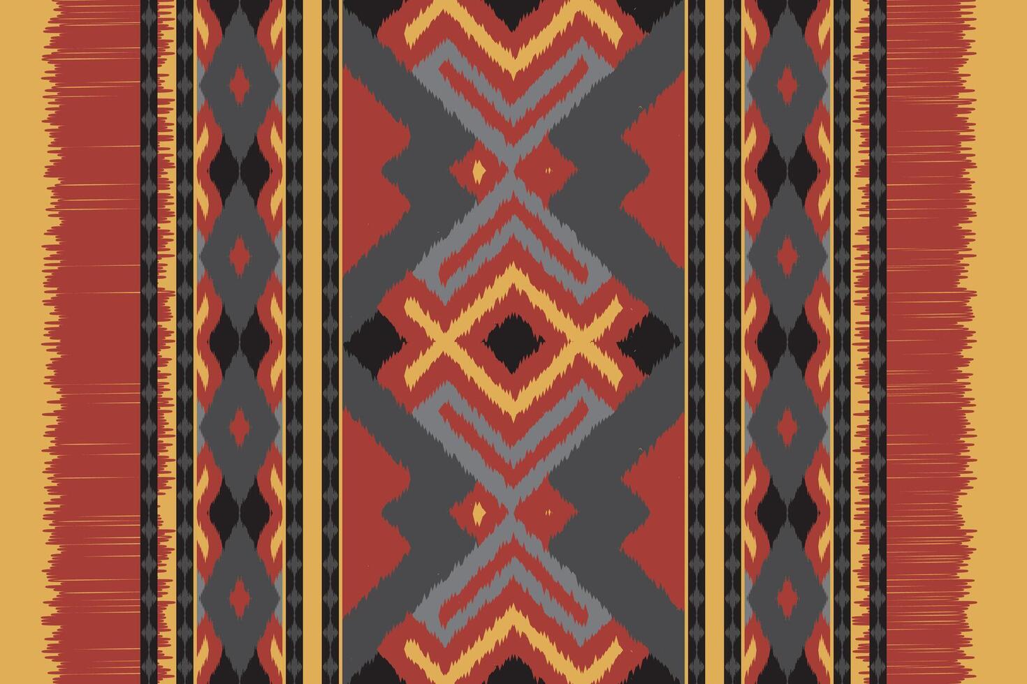 Ikat Seamless Pattern Embroidery Background. Ikat Pattern Geometric Ethnic Oriental Pattern traditional.aztec Style Abstract illustration.design Texture,fabric,clothing,wrapping,sarong. vector