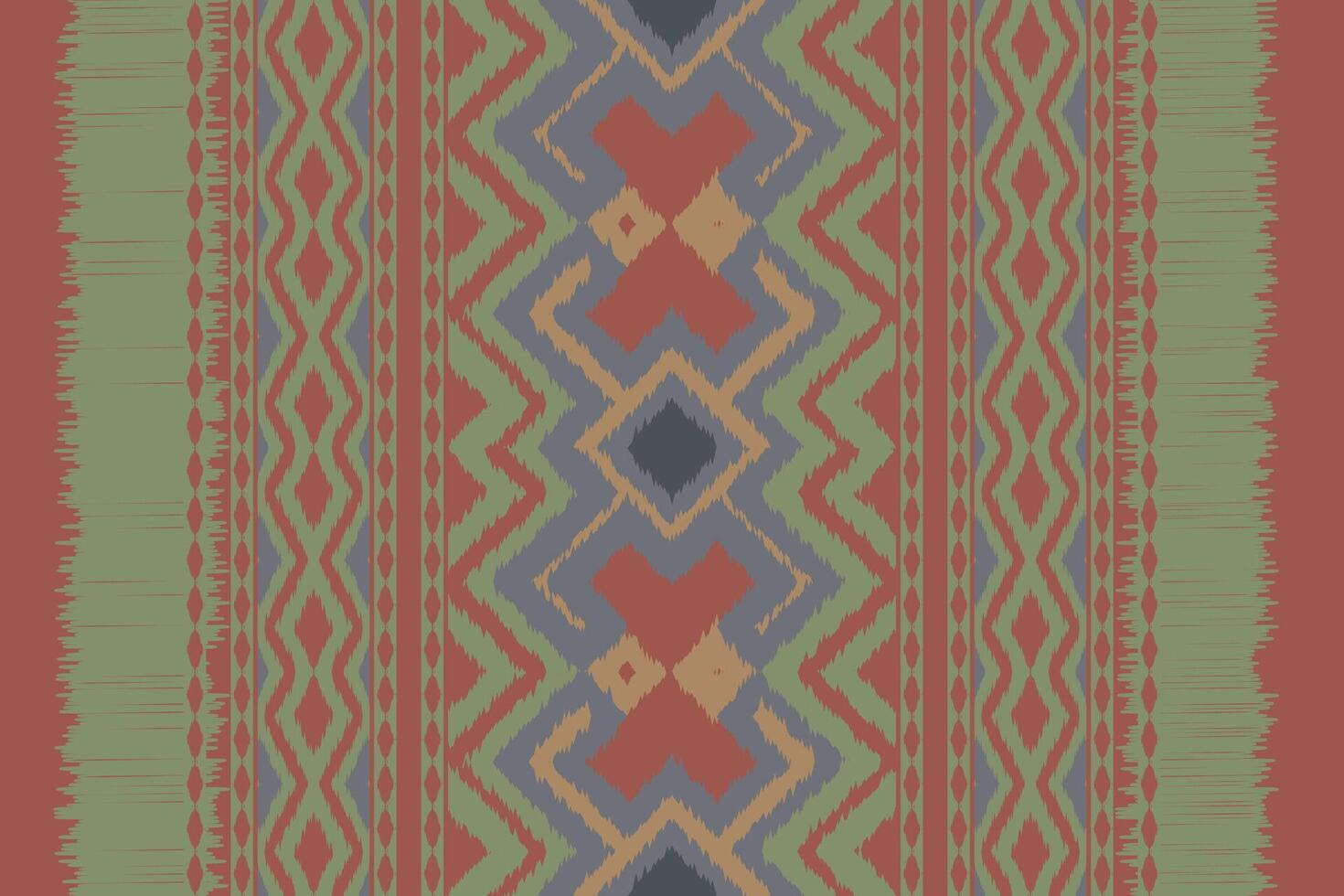 Ikat Seamless Pattern Embroidery Background. Ikat Chevron Geometric Ethnic Oriental Pattern traditional.aztec Style Abstract design for Texture,fabric,clothing,wrapping,sarong. vector