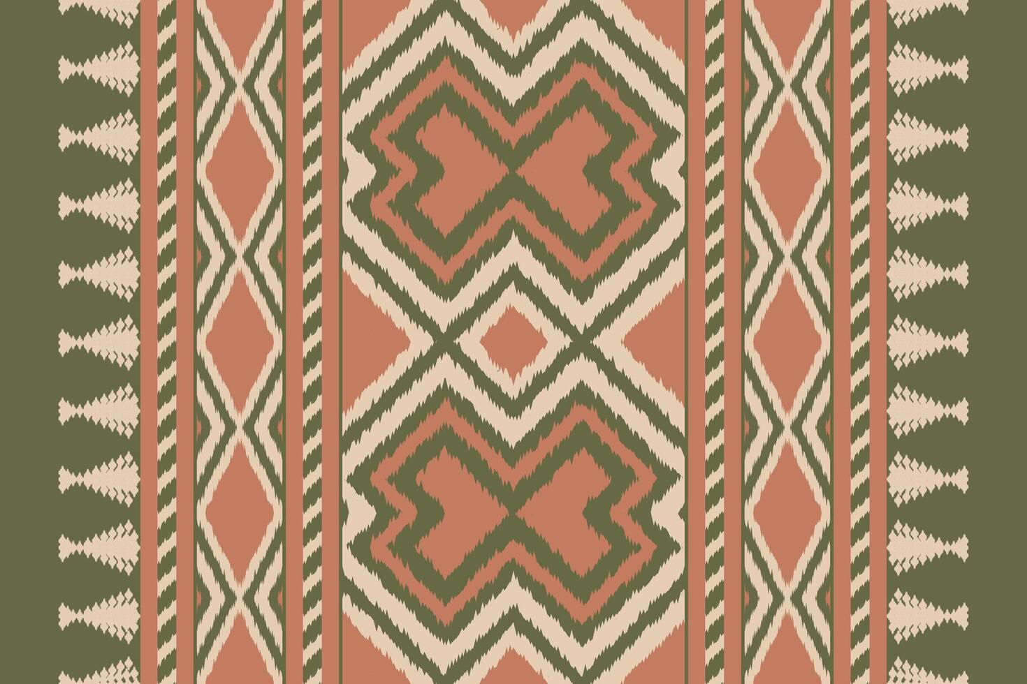 Ikat Damask Embroidery Background. Ikat Background Geometric Ethnic Oriental Pattern traditional.aztec Style Abstract illustration.design for Texture,fabric,clothing,wrapping,sarong. vector