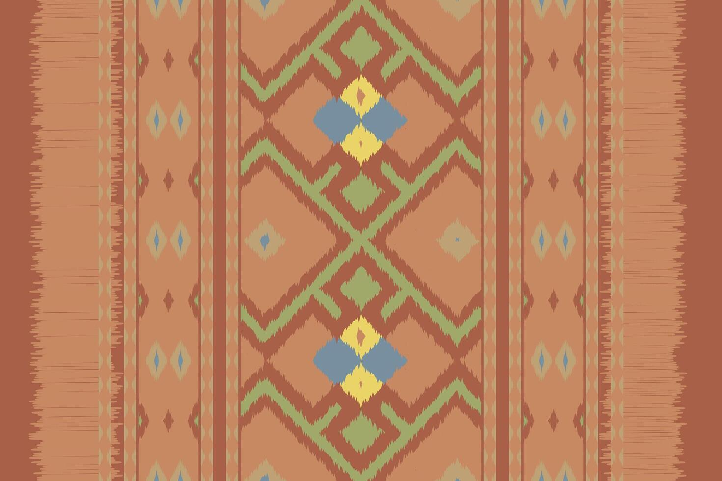 Ikat Seamless Pattern Embroidery Background. Ikat Seamless Geometric Ethnic Oriental Pattern traditional.aztec Style Abstract design for Texture,fabric,clothing,wrapping,sarong. vector