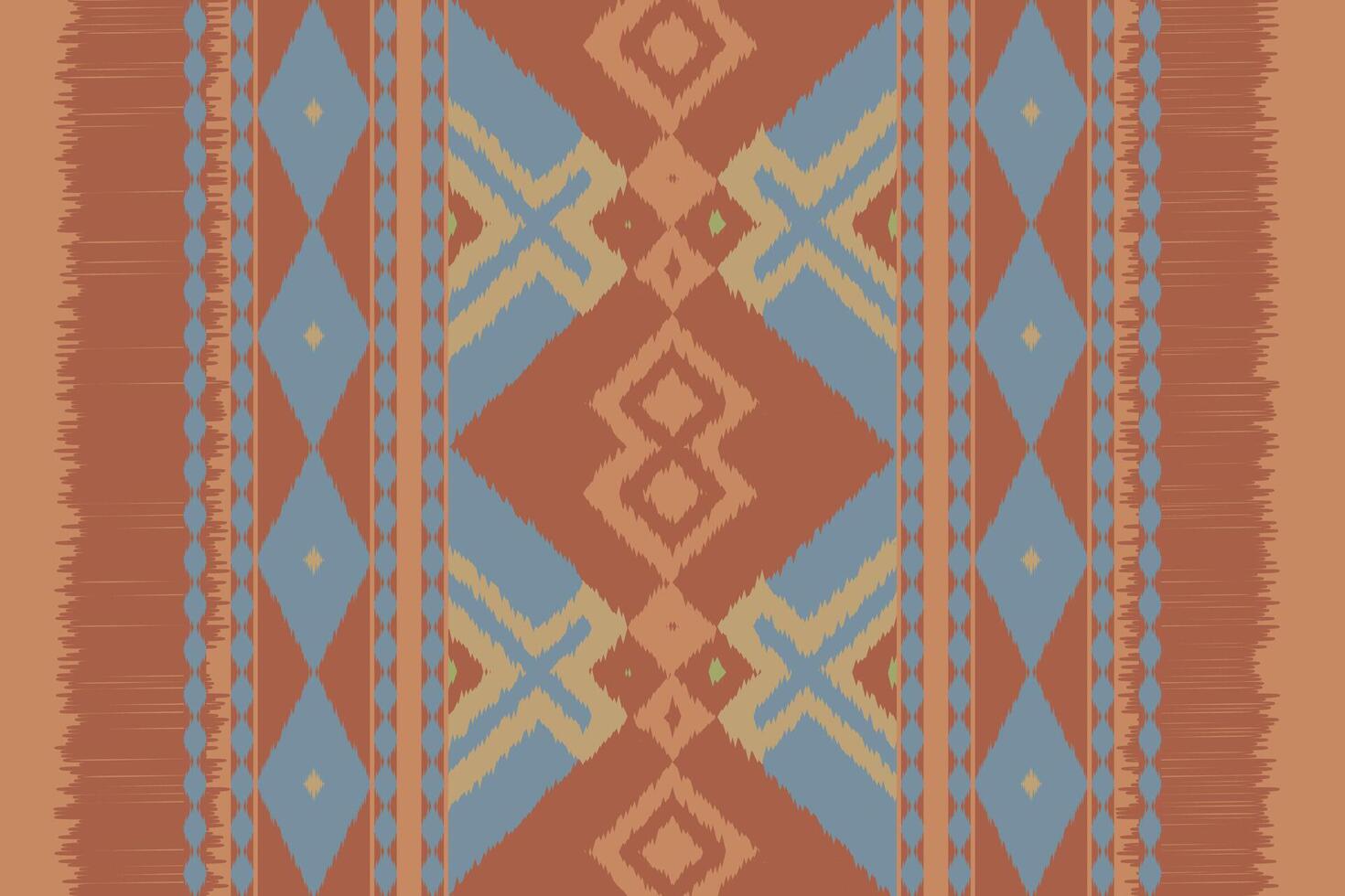 Ikat Seamless Pattern Embroidery Background. Ikat Prints Geometric Ethnic Oriental Pattern traditional.aztec Style Abstract illustration.design for Texture,fabric,clothing,wrapping,sarong. vector