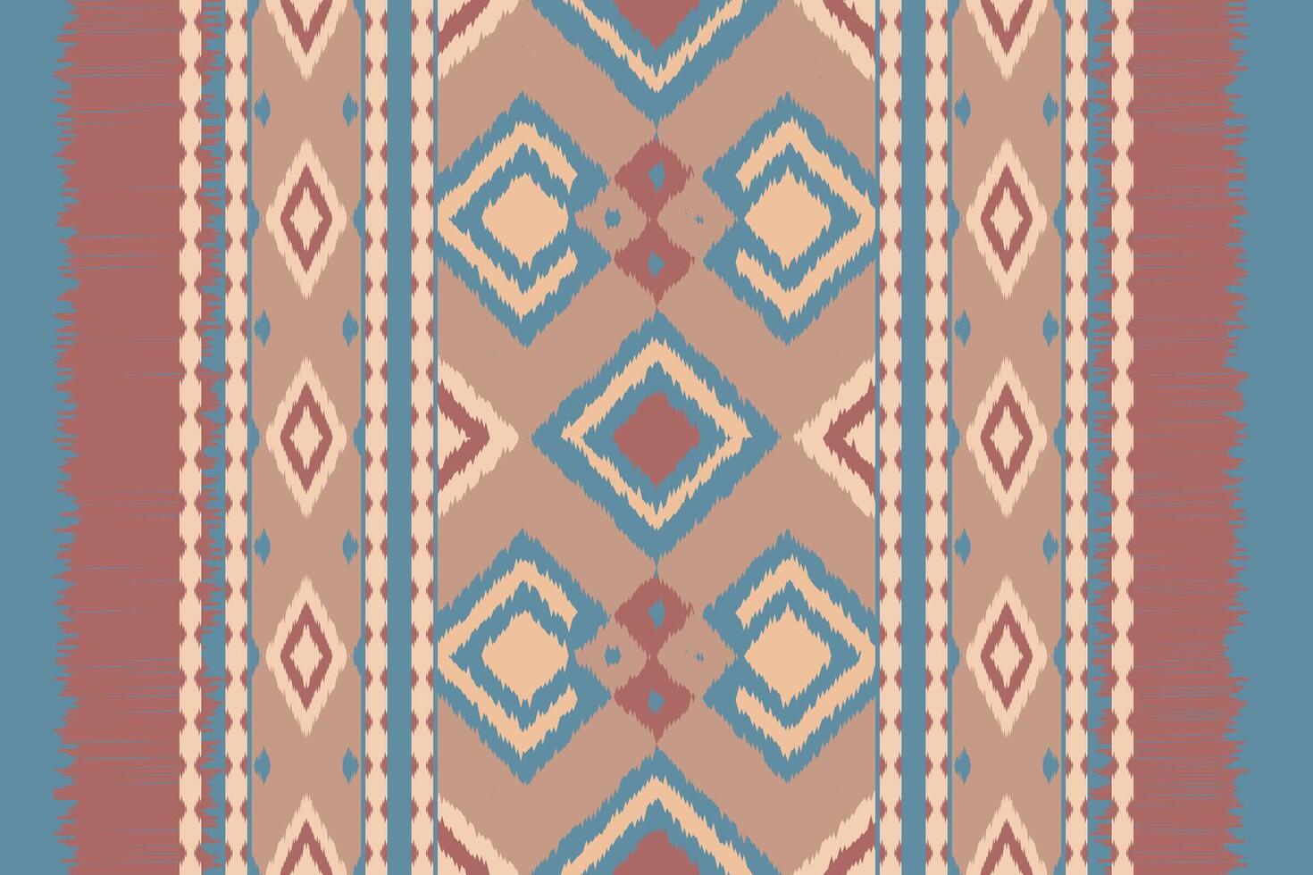 Ikat Seamless Pattern Embroidery Background. Ikat Diamond Geometric Ethnic Oriental Pattern traditional.aztec Style Abstract design for Texture,fabric,clothing,wrapping,sarong. vector