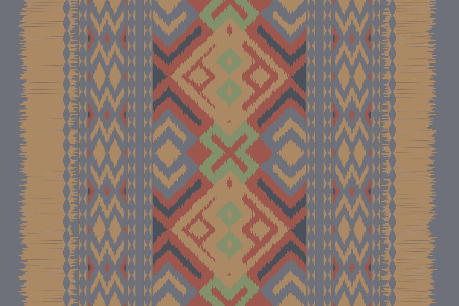 Ikat Seamless Pattern Embroidery Background. Ikat Design Geometric Ethnic Oriental Pattern traditional.aztec Style Abstract design for Texture,fabric,clothing,wrapping,sarong. vector
