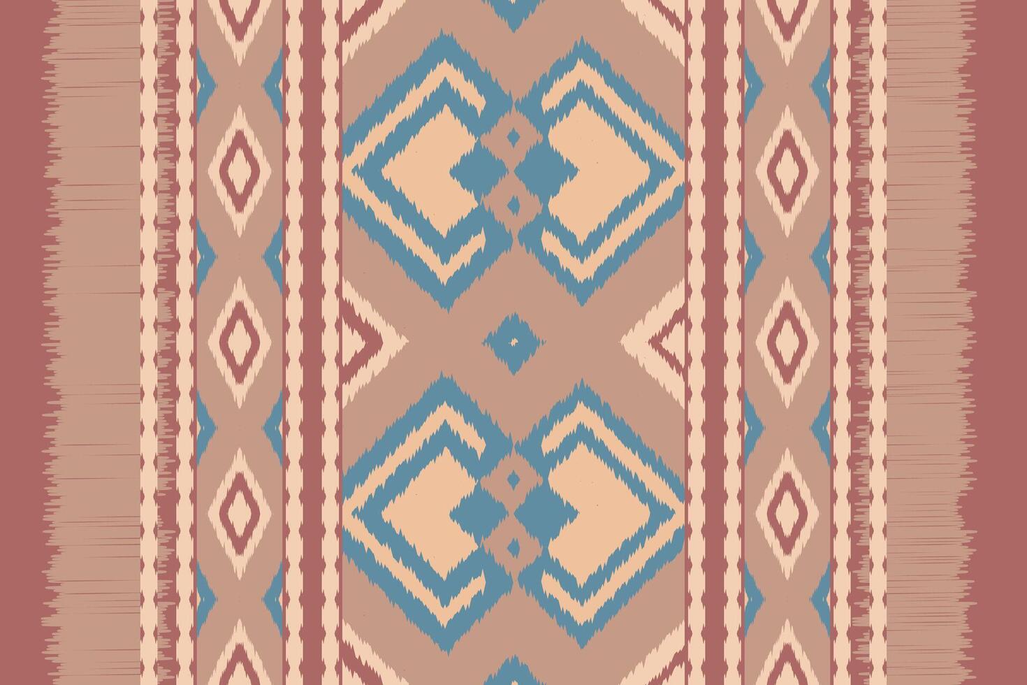 Ikat Seamless Pattern Embroidery Background. Ikat Designs Geometric Ethnic Oriental Pattern Traditional. Ikat Aztec Style Abstract Design for Print Texture,fabric,saree,sari,carpet. vector