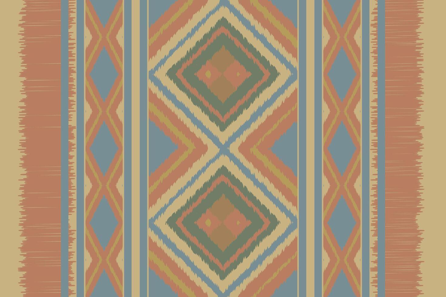 Ikat Seamless Pattern Embroidery Background. Ikat Texture Geometric Ethnic Oriental Pattern traditional.aztec Style Abstract design for Texture,fabric,clothing,wrapping,sarong. vector
