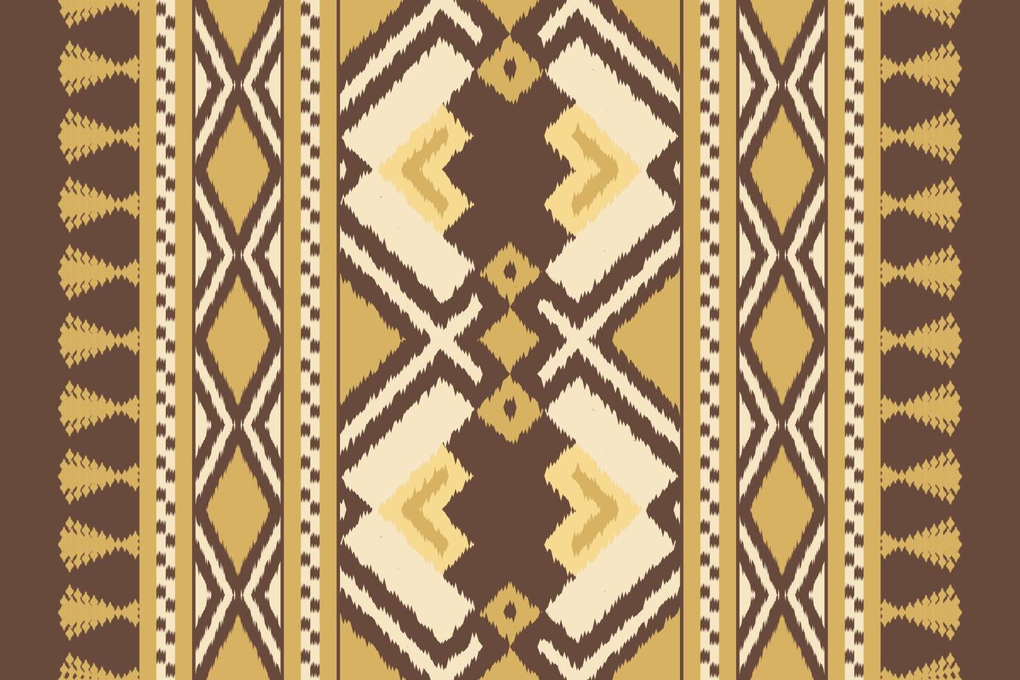 Ikat Paisley Pattern Embroidery Background. Ikat Frame Geometric Ethnic Oriental Pattern traditional.aztec Style Abstract illustration.design for Texture,fabric,clothing,wrapping,sarong. vector