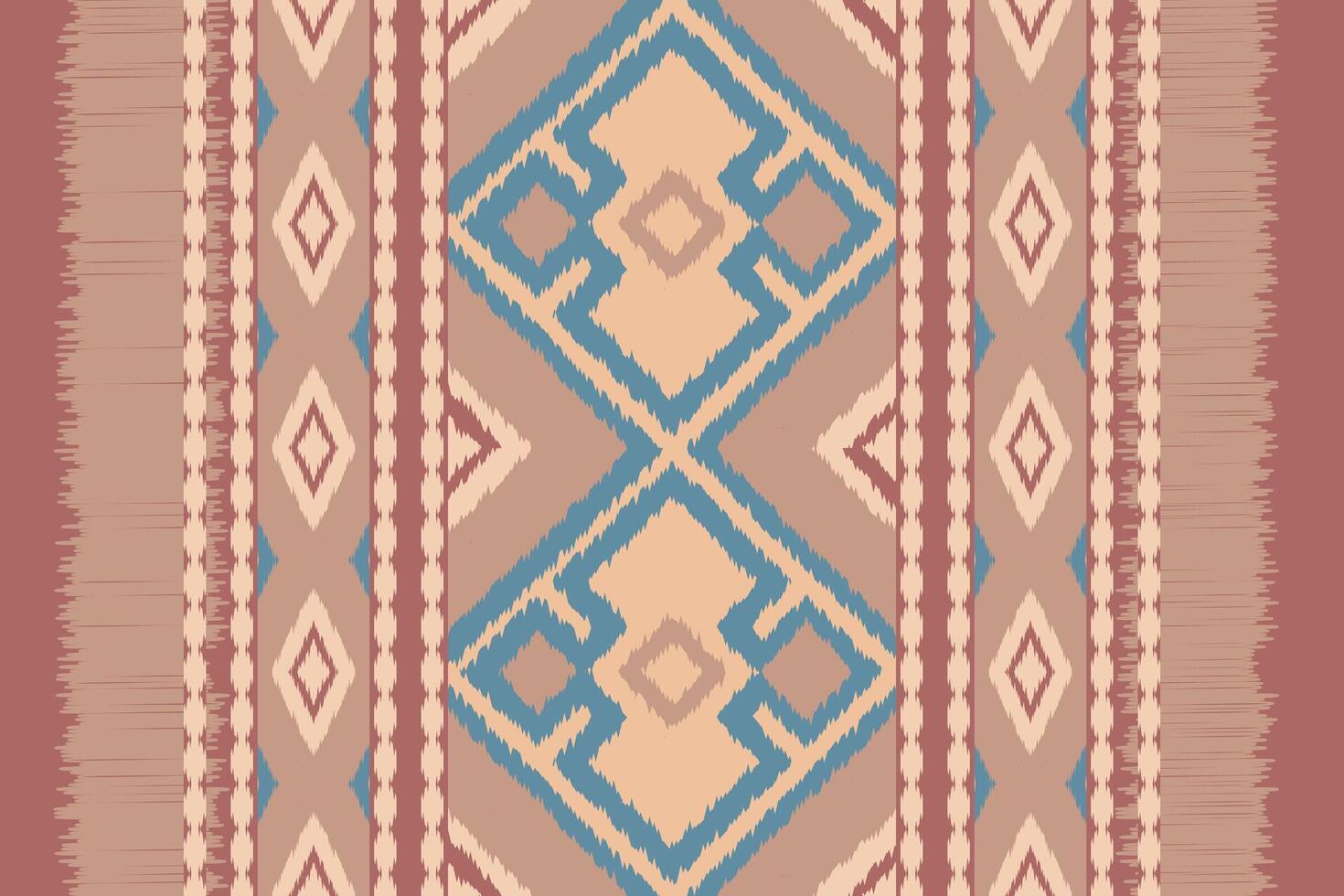 Ikat Seamless Pattern Embroidery Background. Ikat Fabric Geometric Ethnic Oriental Pattern traditional.aztec Style Abstract illustration.design for Texture,fabric,clothing,wrapping,sarong. vector