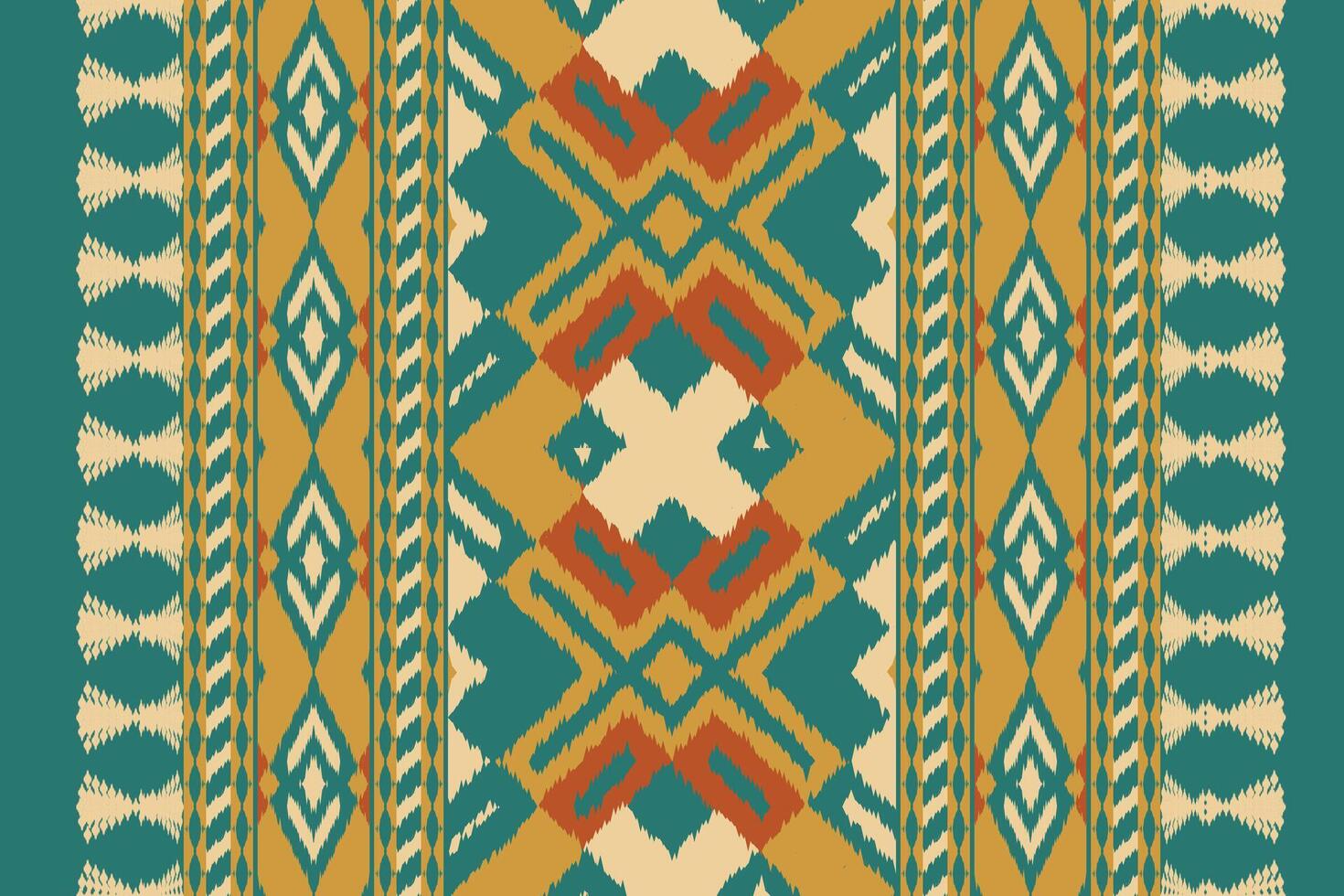 Motif Ikat Paisley Embroidery Background. Ikat Chevron Geometric Ethnic Oriental Pattern traditional.aztec Style Abstract illustration.design for Texture,fabric,clothing,wrapping,sarong. vector