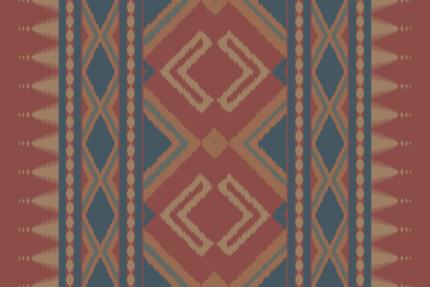Ikat Damask Paisley Embroidery Background. Ikat Aztec Geometric Ethnic Oriental Pattern traditional.aztec Style Abstract illustration.design for Texture,fabric,clothing,wrapping,sarong. vector