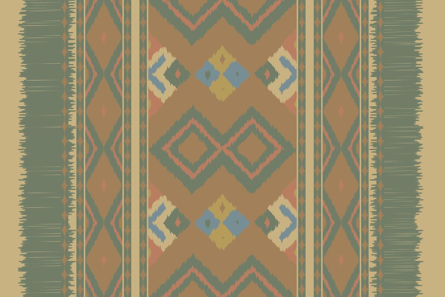 Ikat Fabric Paisley Embroidery Background. Ikat Aztec Geometric Ethnic Oriental Pattern traditional.aztec Style Abstract illustration.design for Texture,fabric,clothing,wrapping,sarong. vector