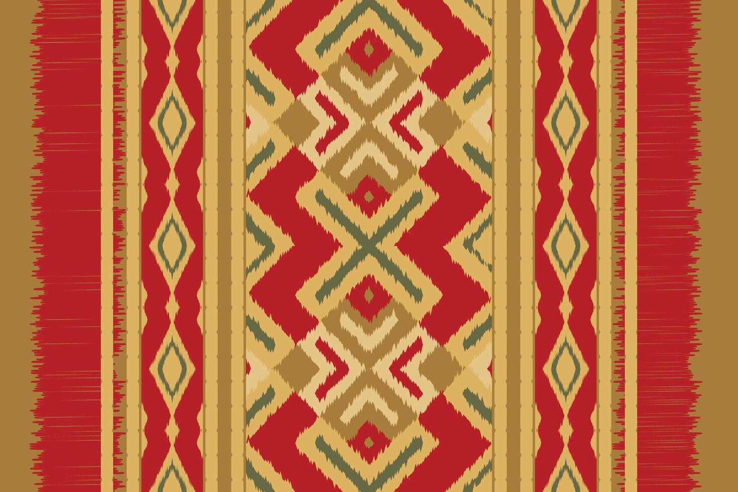 Ikat Fabric Paisley Embroidery Background. Ikat Flower Geometric Ethnic Oriental Pattern traditional.aztec Style Abstract illustration.design for Texture,fabric,clothing,wrapping,sarong. vector
