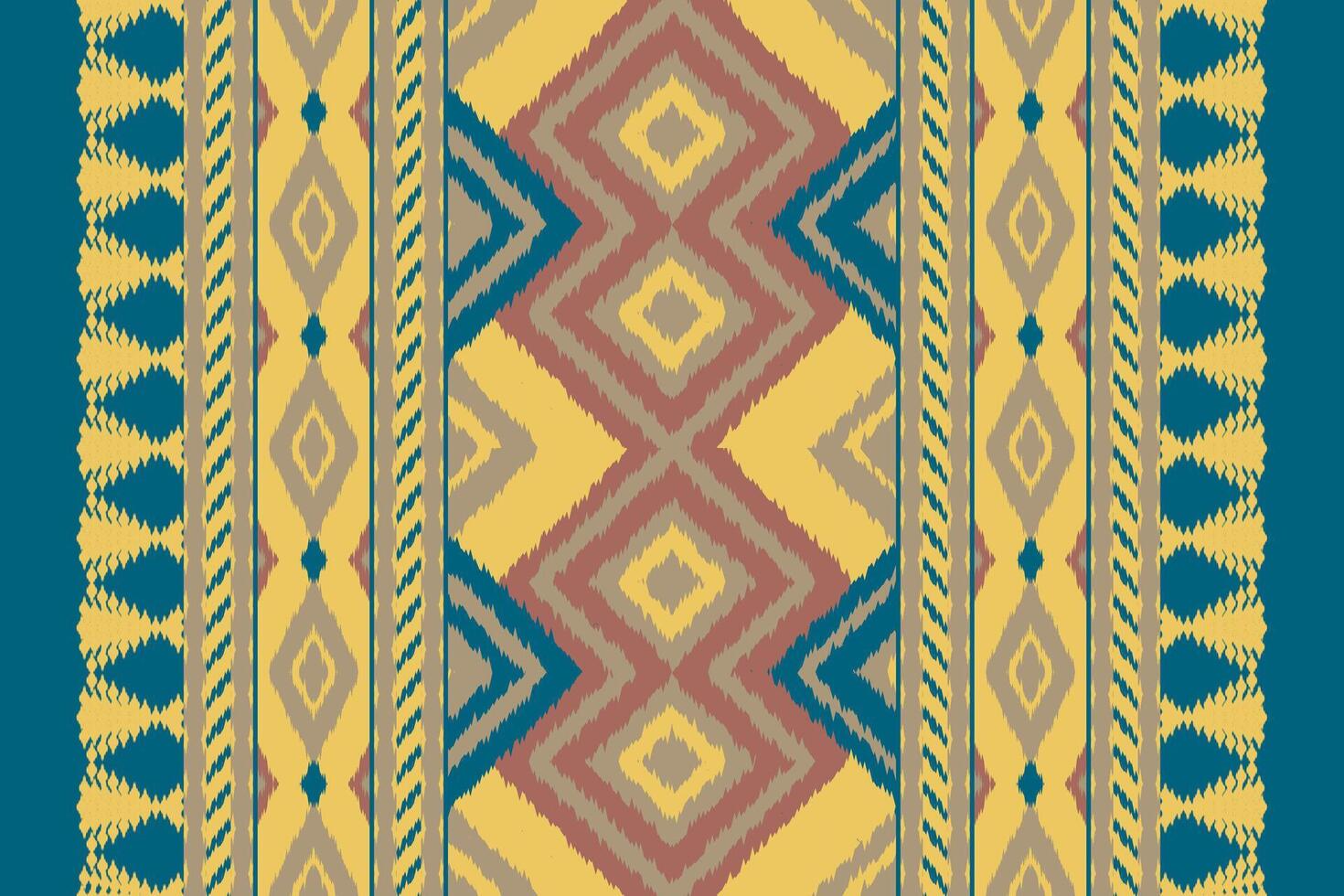 Ikat Floral Paisley Embroidery Background. Ikat Seamless Geometric Ethnic Oriental Pattern Traditional. Ikat Aztec Style Abstract Design for Print Texture,fabric,saree,sari,carpet. vector