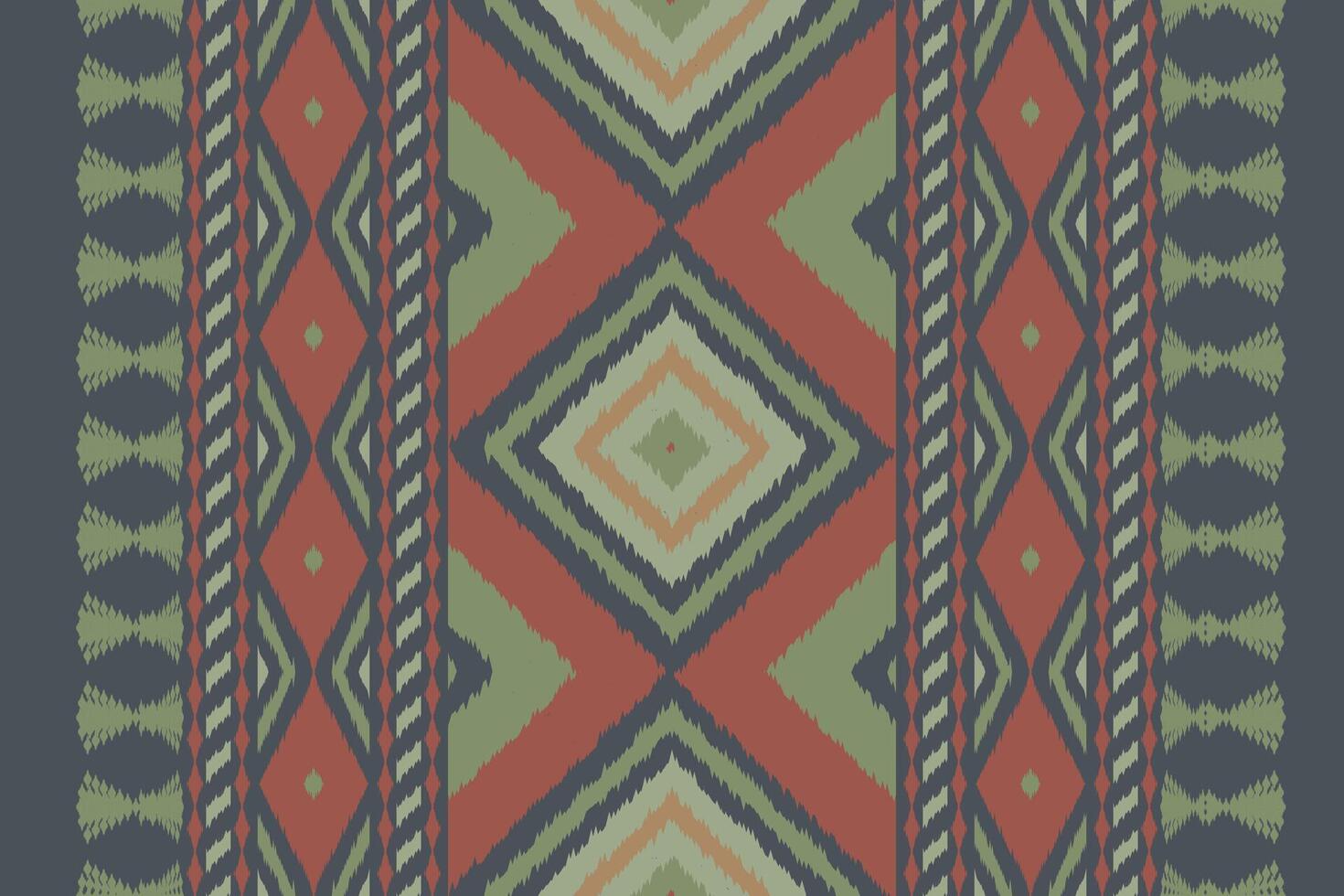 Ikat Floral Paisley Embroidery Background. Ikat Fabric Geometric Ethnic Oriental Pattern traditional.aztec Style Abstract illustration.design for Texture,fabric,clothing,wrapping,sarong. vector