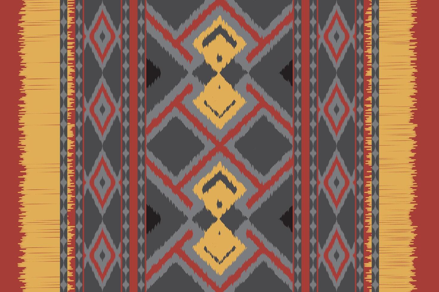 Ikat Seamless Pattern Embroidery Background. Ikat Flowers Geometric Ethnic Oriental Pattern traditional.aztec Style Abstract design for Texture,fabric,clothing,wrapping,sarong. vector