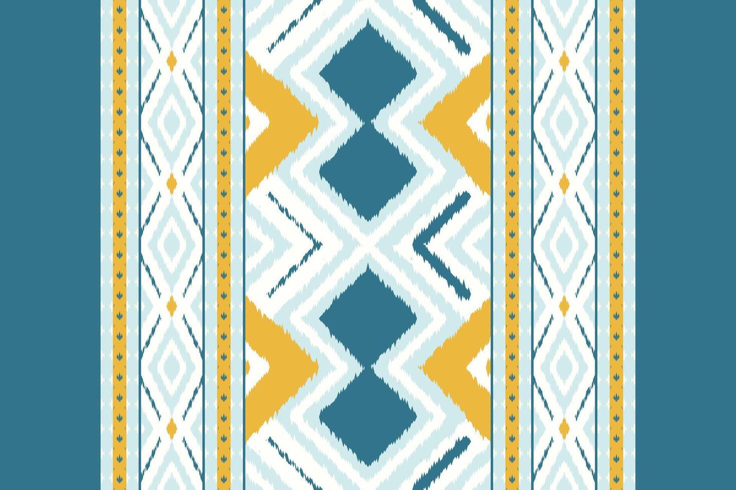Ikat Paisley Pattern Embroidery Background. Ikat Seamless Geometric Ethnic Oriental Pattern traditional.aztec Style Abstract design for Texture,fabric,clothing,wrapping,sarong. vector