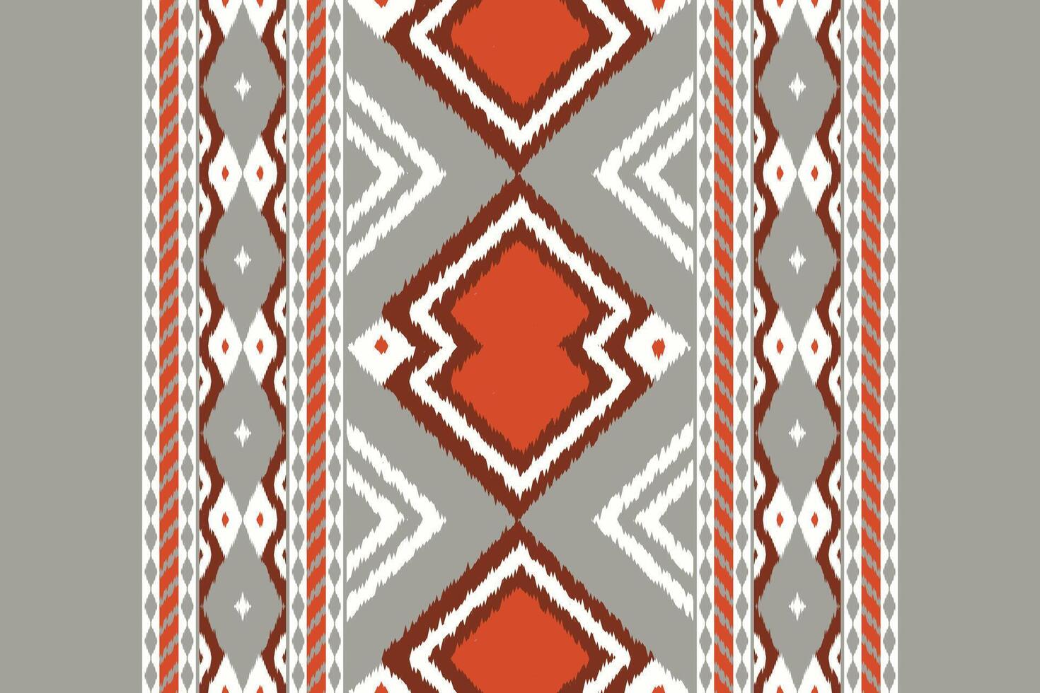 Ikat Damask Embroidery Background. Ikat Prints Geometric Ethnic Oriental Pattern traditional.aztec Style Abstract illustration.design for Texture,fabric,clothing,wrapping,sarong. vector
