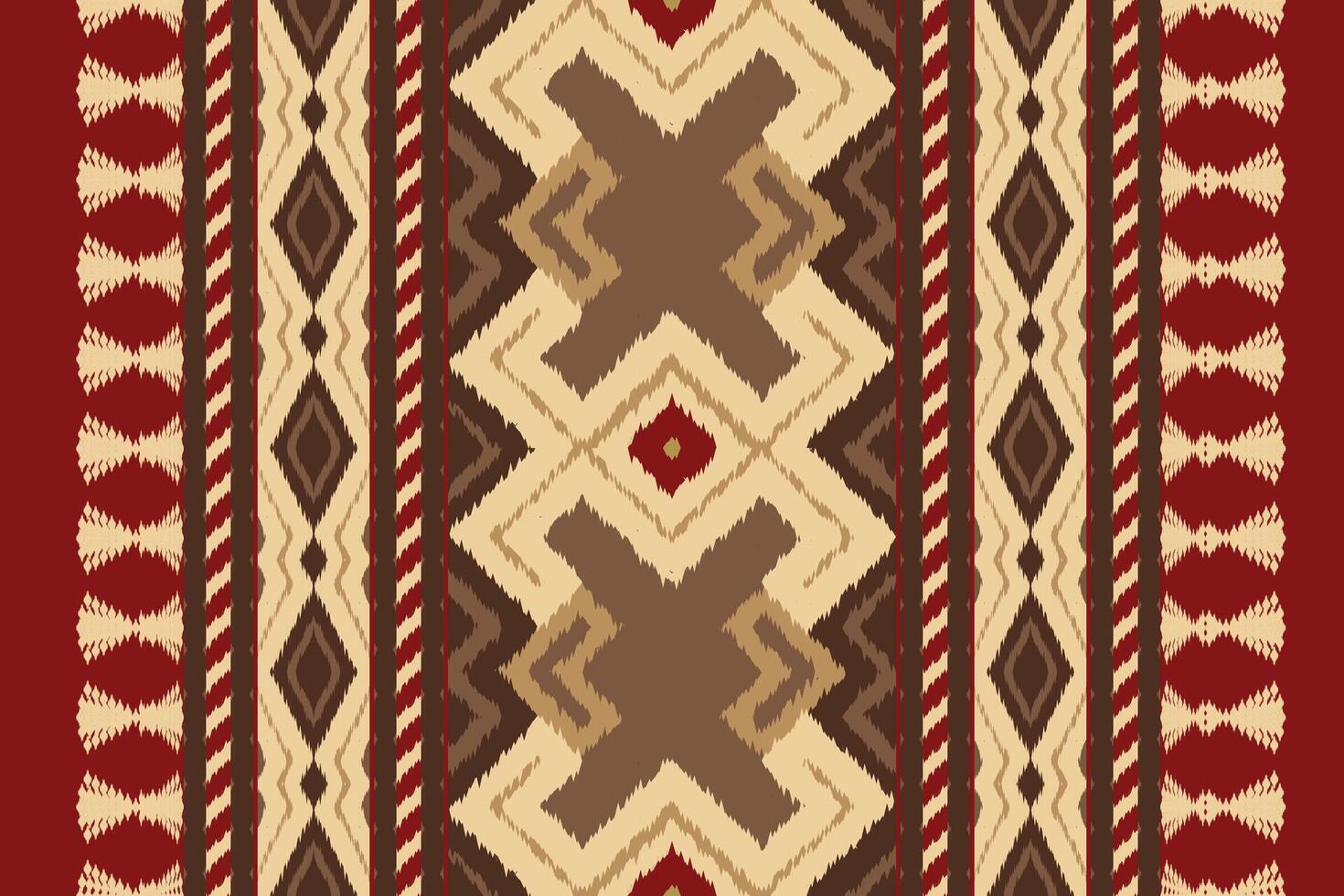 Ikat Paisley Pattern Embroidery Background. Ikat Chevron Geometric Ethnic Oriental Pattern traditional.aztec Style Abstract illustration.design for Texture,fabric,clothing,wrapping,sarong. vector