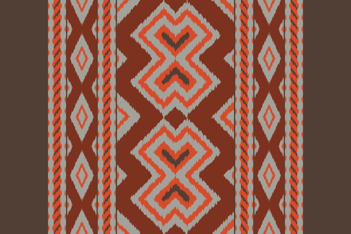 Motif Ikat Seamless Pattern Embroidery Background. Ikat Flowers Geometric Ethnic Oriental Pattern traditional.aztec Style Abstract design for Texture,fabric,clothing,wrapping,sarong. vector