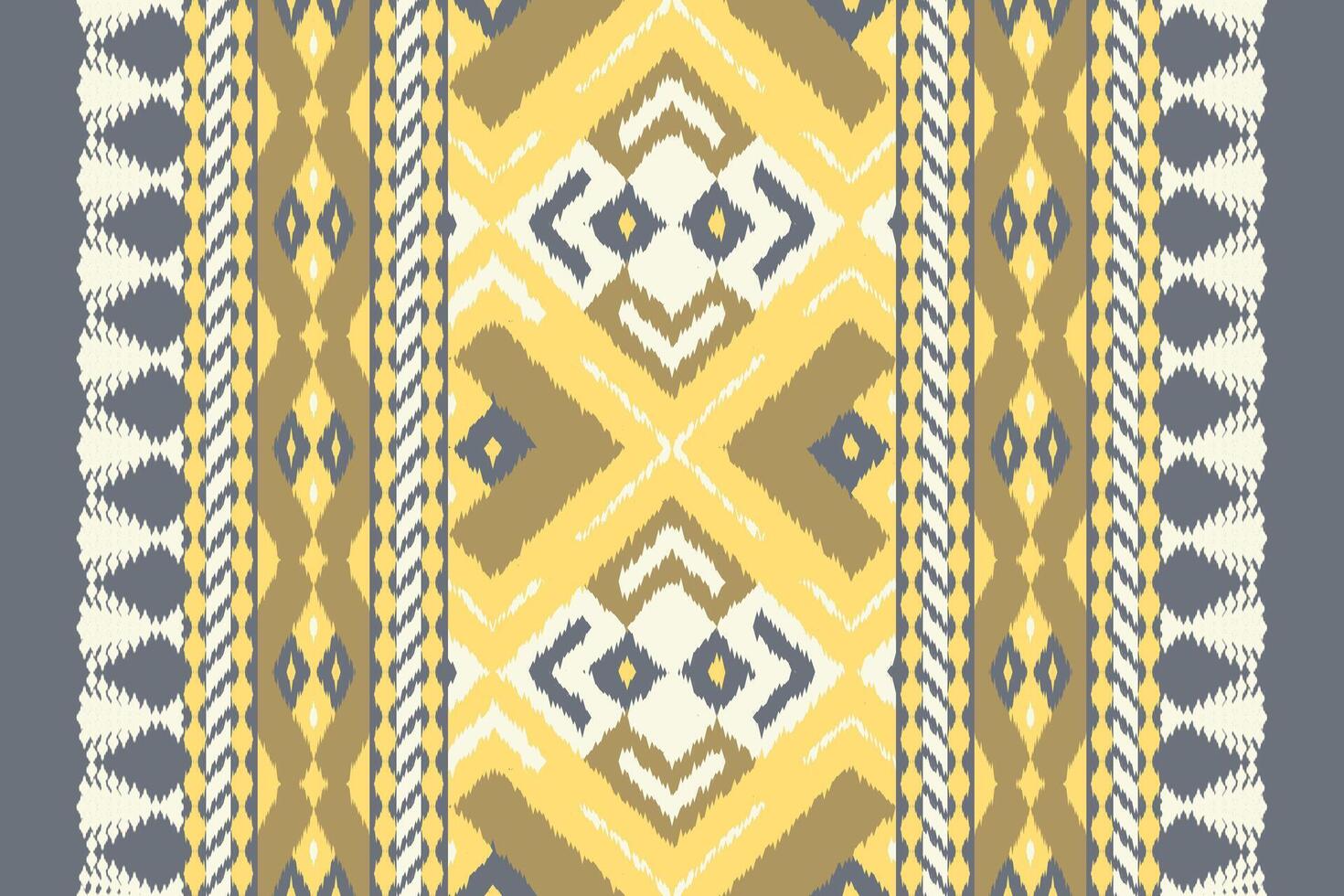 Ikat Floral Paisley Embroidery Background. Ikat Pattern Geometric Ethnic Oriental Pattern traditional.aztec Style Abstract illustration.design for Texture,fabric,clothing,wrapping,sarong. vector