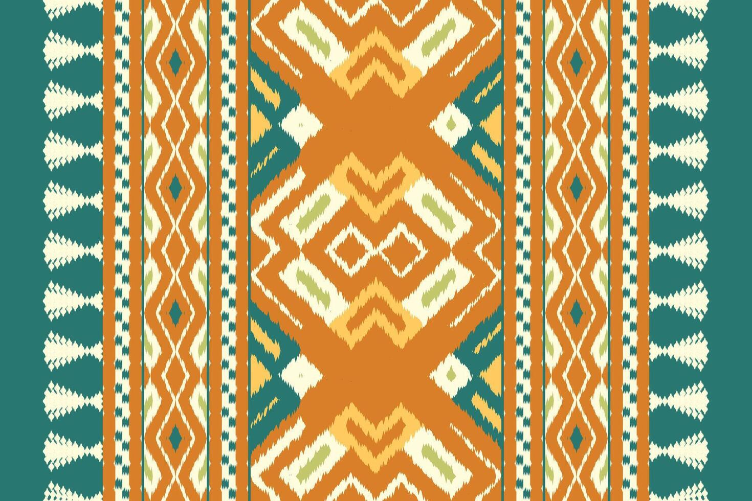 Ikat Paisley Pattern Embroidery Background. Ikat Designs Geometric Ethnic Oriental Pattern traditional.aztec Style Abstract illustration.design for Texture,fabric,clothing,wrapping,sarong. vector