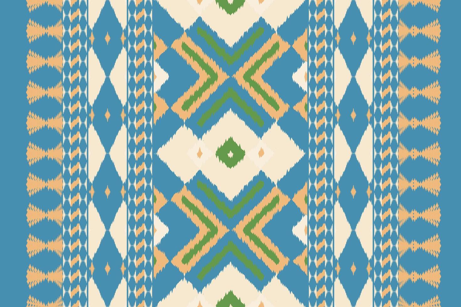 Ikat Fabric Paisley Embroidery Background. Ikat Seamless Pattern Geometric Ethnic Oriental Pattern traditional.aztec Style Abstract design for Texture,fabric,clothing,wrapping,sarong. vector