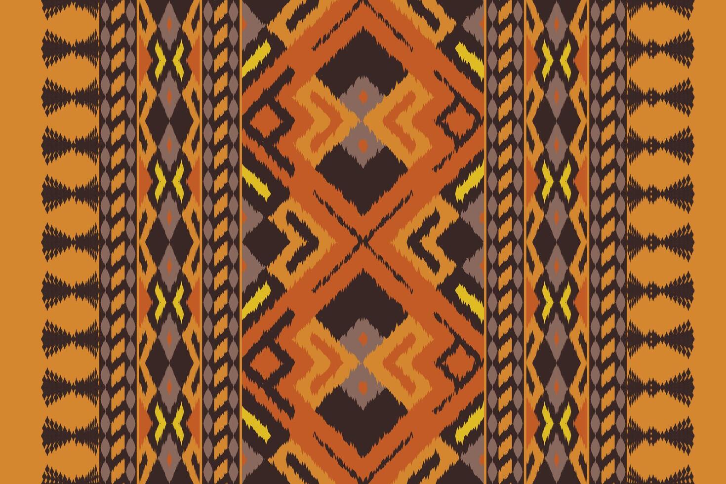 Ikat Damask Paisley Embroidery Background. Ikat Triangle Geometric Ethnic Oriental Pattern traditional.aztec Style Abstract illustration.design for Texture,fabric,clothing,wrapping,sarong. vector