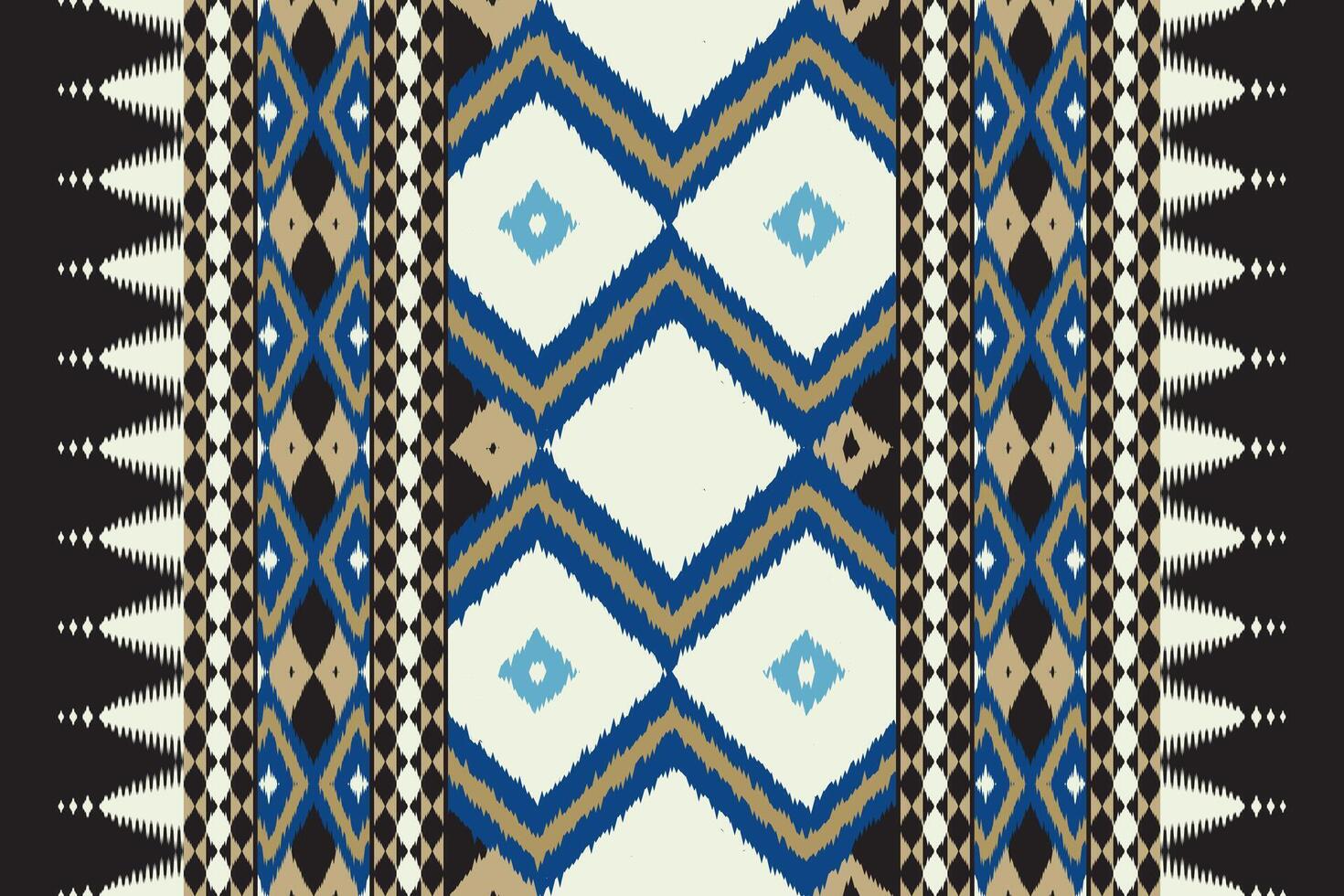 Ikat Floral Paisley Embroidery Background. Ikat Geometric Ethnic Oriental Pattern Traditional. Ikat Aztec Style Abstract Design for Print Texture,fabric,saree,sari,carpet. vector