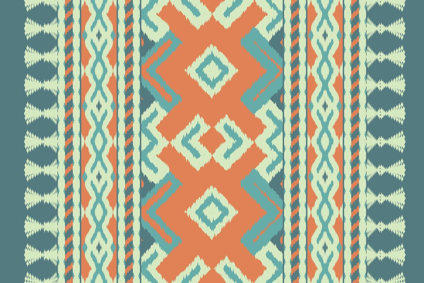 Ikat Fabric Paisley Embroidery Background. Ikat Geometric Ethnic Oriental Pattern traditional.aztec Style Abstract illustration.design for Texture,fabric,clothing,wrapping,sarong. vector