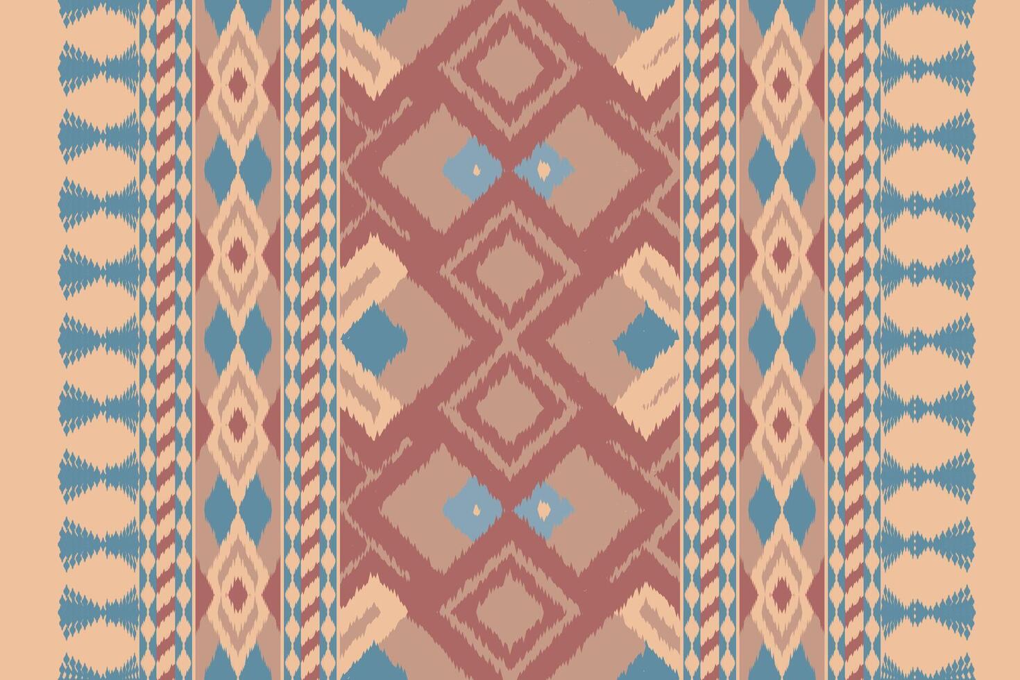 Ikat Floral Paisley Embroidery Background. Ikat Design Geometric Ethnic Oriental Pattern traditional.aztec Style Abstract illustration.design for Texture,fabric,clothing,wrapping,sarong. vector