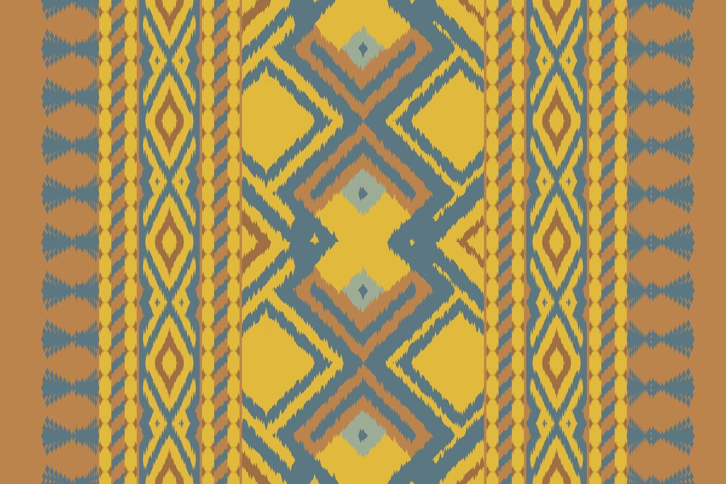 Ikat Damask Paisley Embroidery Background. Ikat Seamless Pattern Geometric Ethnic Oriental Pattern traditional.aztec Style Abstract design for Texture,fabric,clothing,wrapping,sarong. vector