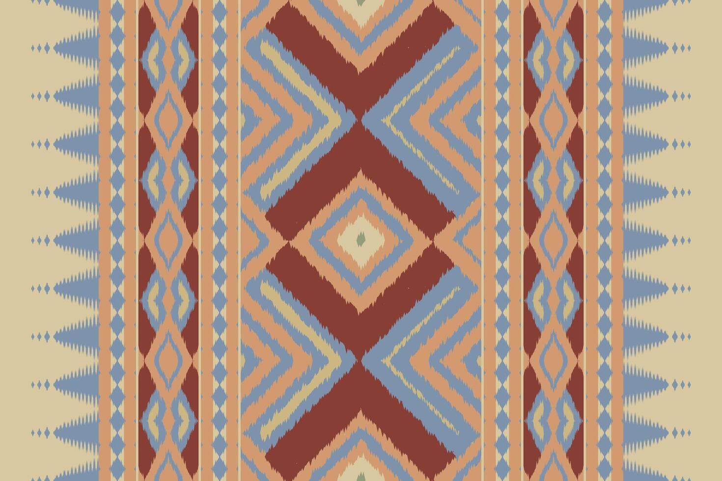 Ikat Damask Paisley Embroidery Background. Ikat Floral Geometric Ethnic Oriental Pattern traditional.aztec Style Abstract illustration.design for Texture,fabric,clothing,wrapping,sarong. vector