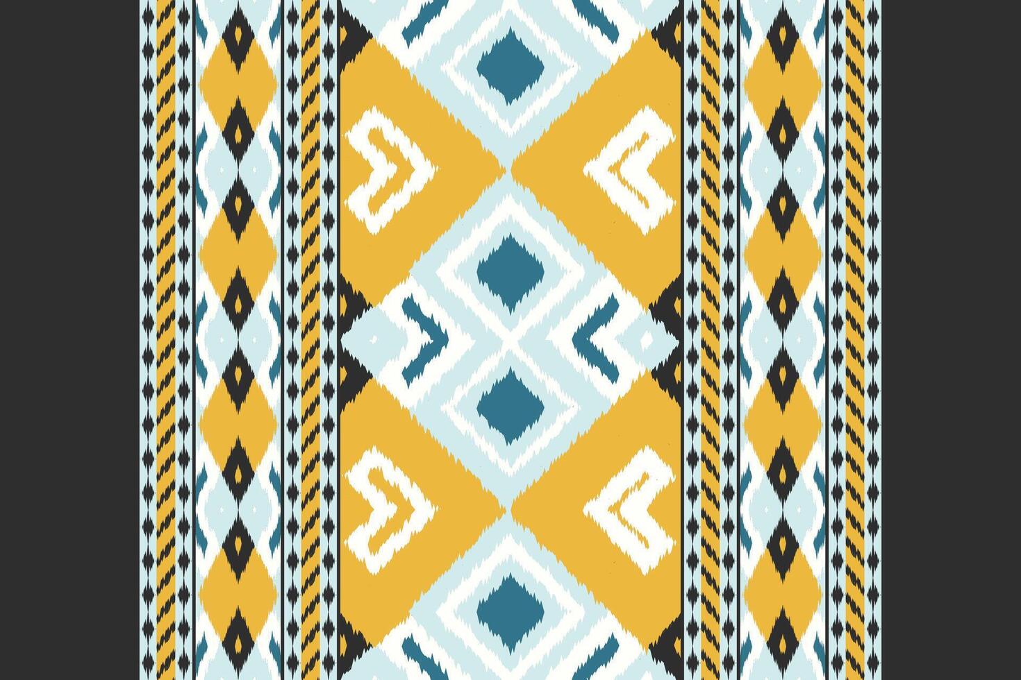Ikat Damask Embroidery Background. Ikat Pattern Geometric Ethnic Oriental Pattern traditional.aztec Style Abstract illustration.design for Texture,fabric,clothing,wrapping,sarong. vector