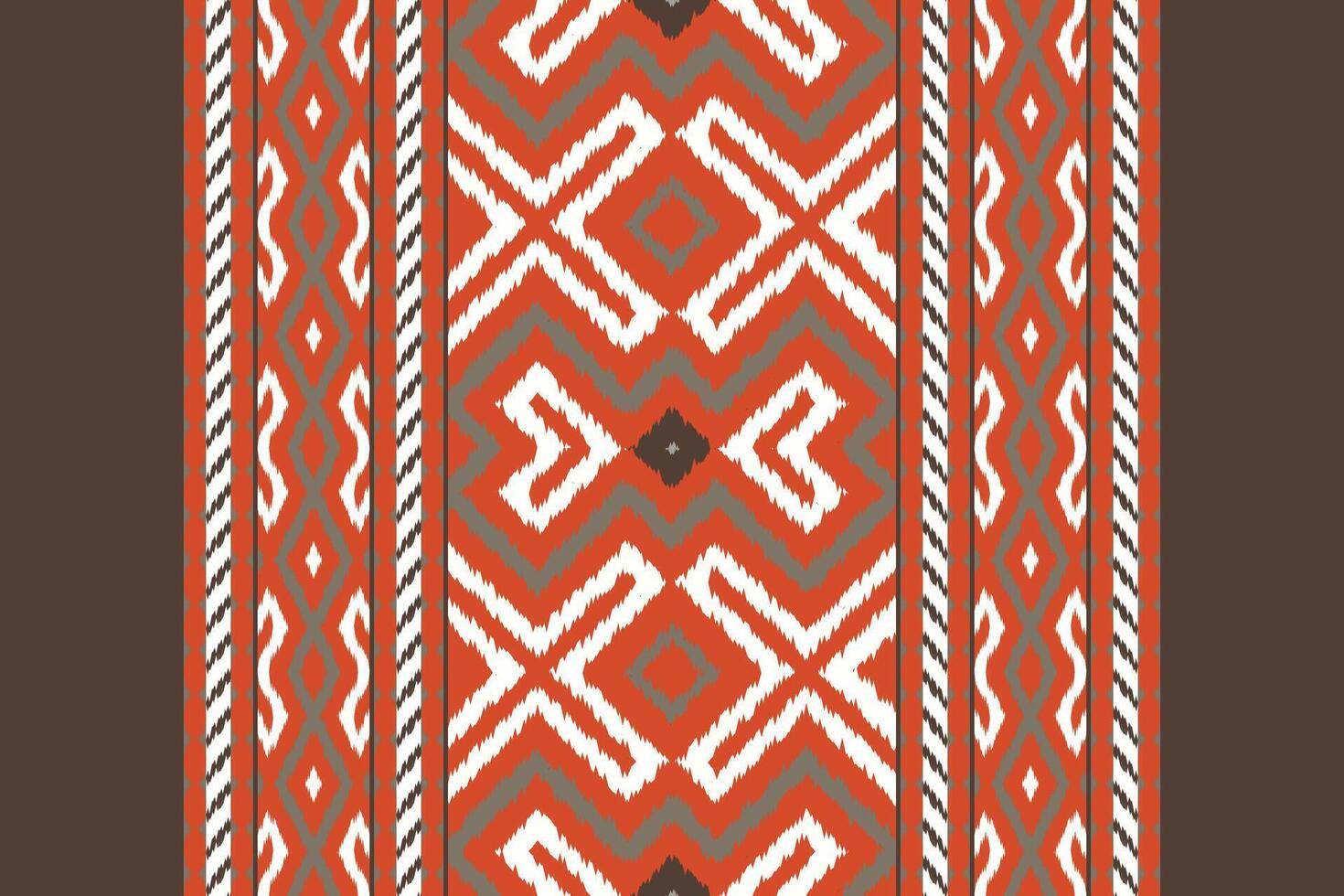 Ikat Damask Embroidery Background. Ikat Stripe Geometric Ethnic Oriental Pattern traditional.aztec Style Abstract illustration.design for Texture,fabric,clothing,wrapping,sarong. vector