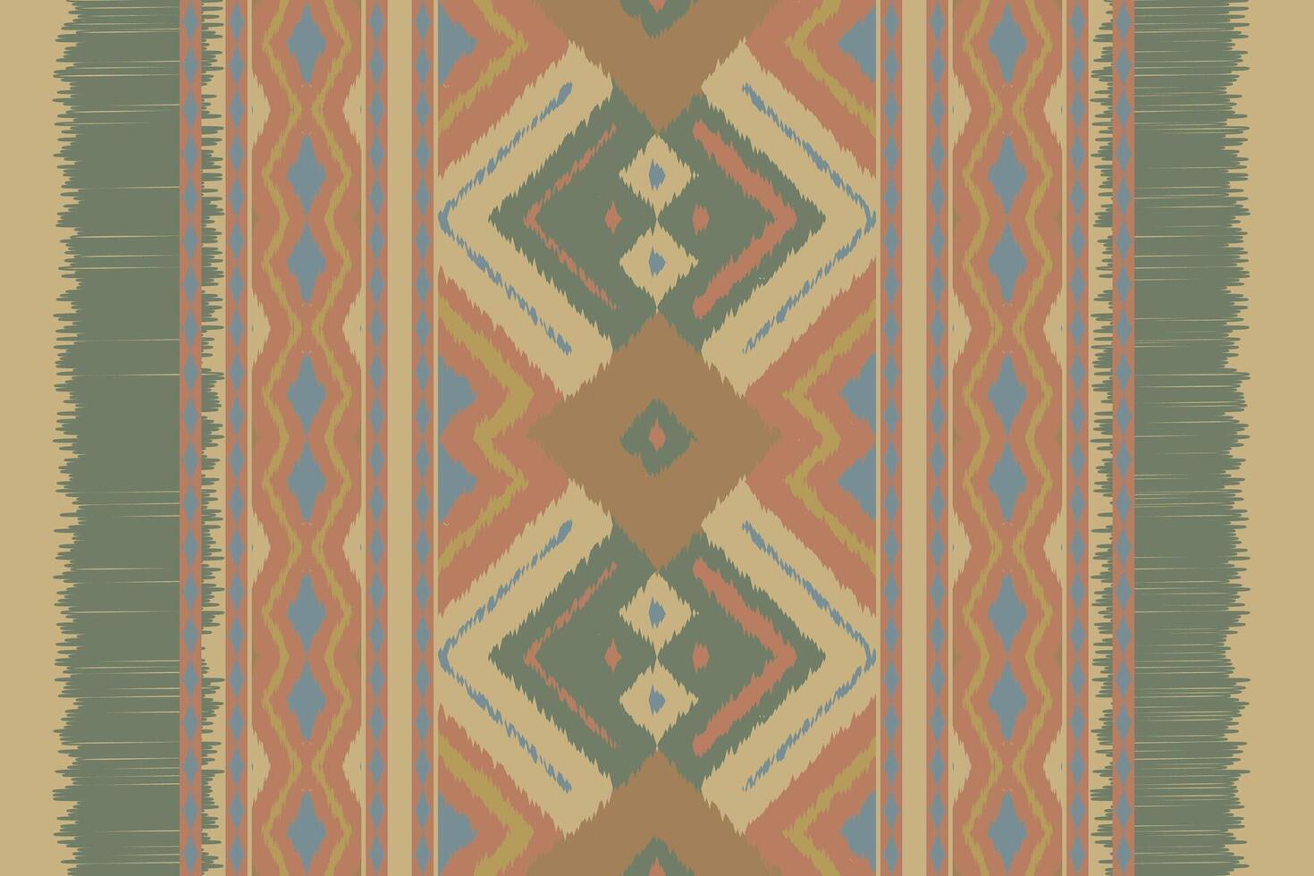 Ikat Seamless Pattern Embroidery Background. Ikat Geometric Ethnic Oriental Pattern traditional.aztec Style Abstract illustration.design for Texture,fabric,clothing,wrapping,sarong. vector